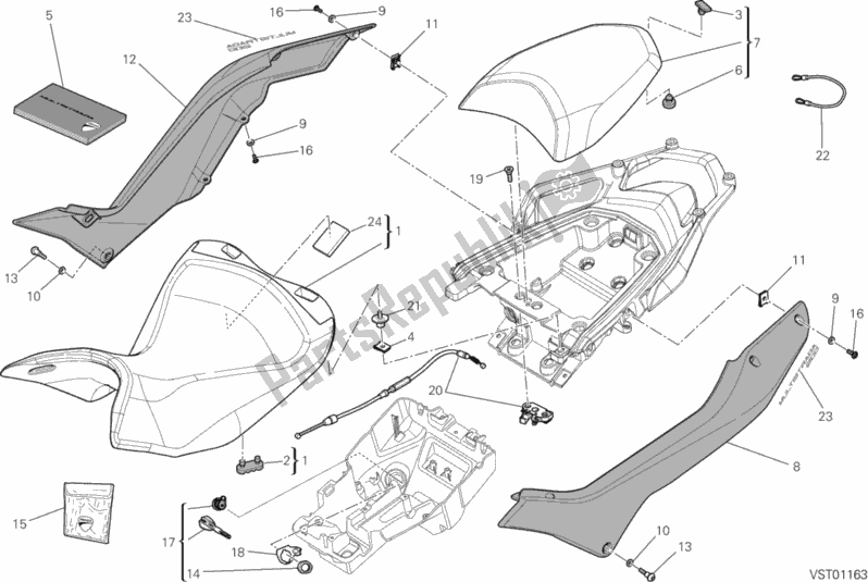 All parts for the Seat of the Ducati Multistrada 1200 ABS 2014